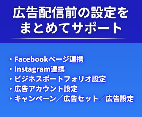 Meta広告の設定をプロが代行します 広告配信前の初期設定を一括で整えます イメージ2