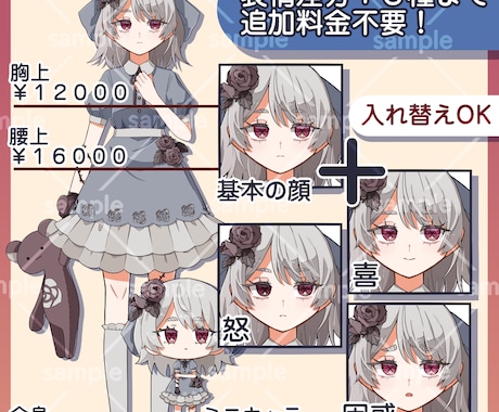 モチーフ重視のキャラクター立ち絵制作します TRPG、配信向け　中性的、男の娘のデザイン大歓迎！ イメージ2