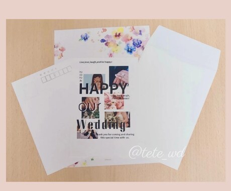 エモくておしゃれな結婚式のお手紙を作成します 結婚のご報告を、お気に入りのお写真で。コラージュ・レター イメージ2