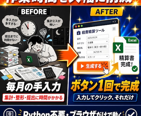 事務作業をブラウザツールに変えます 経費精算・集計・帳票をボタン1つで完成 イメージ2