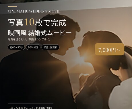 写真10枚で映画風オープニングムービーを作ります 少ない写真で上品なシネマティック映像に仕上げます イメージ1