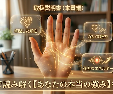 手相であなたの「本当の強み」を読み解きます 気軽に試せる手相診断・性格分析付き！ イメージ1