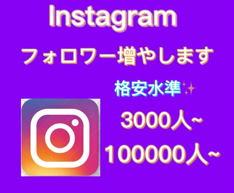 インスタフォロワーを格安水準で増やします [格安水準✨]インスタのフォロワー3000人～増やします イメージ1