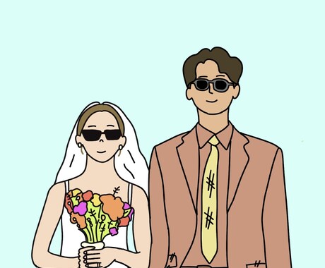 シンプルでポップな雰囲気似顔絵をお描きします 色味を使った、ポップなイラストを描くのが好きです♪ イメージ1