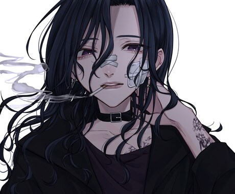 儚げで雰囲気のあるSNSアイコンお描きします ✞ダークチック✞ ✟モード系✟ など！ イメージ2