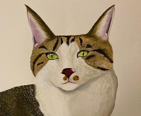 ペットの猫ちゃんの絵描きます 水彩絵の具で味のある猫の絵を描きます イメージ2
