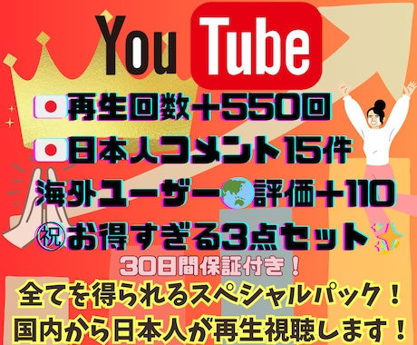 YouTube再生回数＋コメント＋評価拡散致します 日本人視聴！再生回数＋コメント＋評価が増えるまで拡散します！ イメージ1