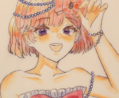 少女のイラストを描きます 透明水彩を使った作品を作ります イメージ2
