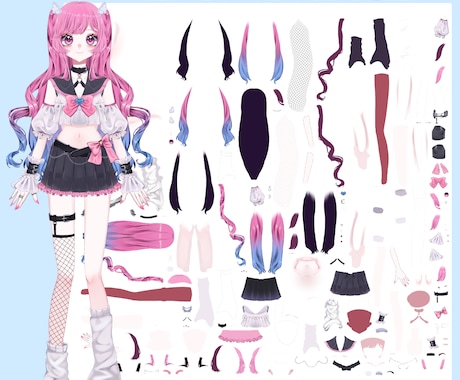 かわいい配信・TRPG用立ち絵を作成します 等身高めのかわいい立ち絵を作成。表情差分追加可能！ イメージ2