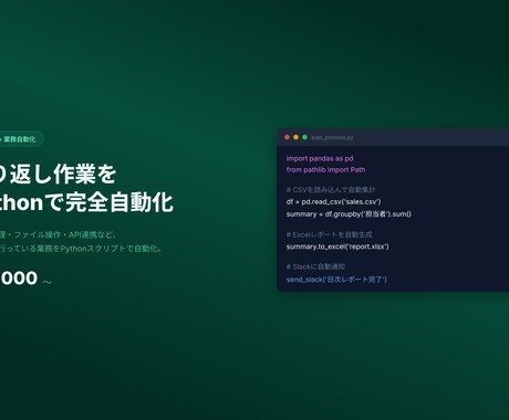Pythonで業務自動化ツールを開発します 繰り返し作業をPythonで完全自動化 イメージ1