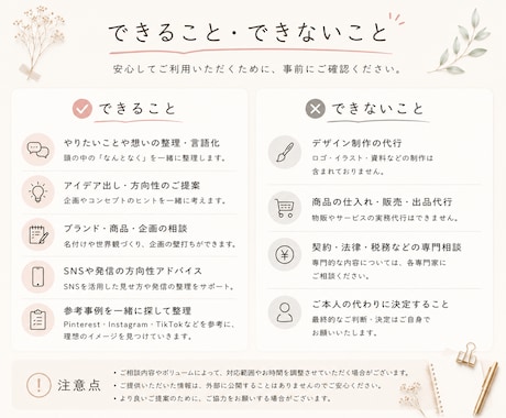 頭の中の”なんとなく”を整理します ふわっとしたアイデア、一緒に整理します。 イメージ2