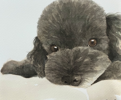 ワンちゃんの似顔絵を透明水彩画で描きます お部屋のインテリアにもなるお洒落な似顔絵 イメージ2