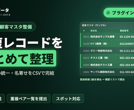 kintone顧客マスタの重複・表記ゆれを整えます イメージ1