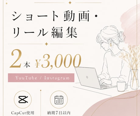 ショート動画２本編集します 2本まとめて3,000円！ショート動画編集承ります！ イメージ1