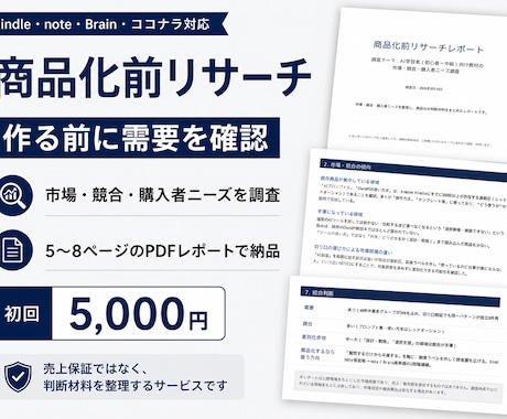 商品化前の需要,市場,競合,ニーズのリサーチします 貴方の商品を作る前に、需要・競合・購入者ニーズを確認 イメージ1
