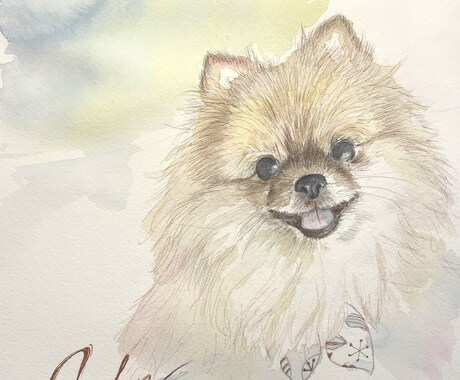 水彩画でうちのこ（ペット）の似顔絵を作成します 温かい手描き水彩で思い出を残そう✳︎プレゼントにも✳︎ イメージ2