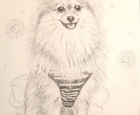 あなたの愛犬を鉛筆画に♪保護犬チャリティーしてます 丁寧にご要望を聞いて、五時間以上かけて大切に仕上げます。 イメージ2