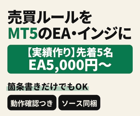 MT5のEA・インジケーターを制作します イメージ1