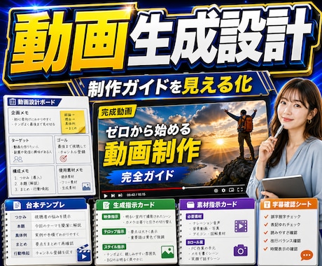 YouTube動画生成フローを設計します 生成AIで動画制作の順番を整理 イメージ1