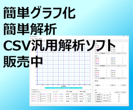csv汎用データ解析ソフト作ります どんなcsvファイルも簡単グラフ化、エクセルより使い易い。 イメージ1