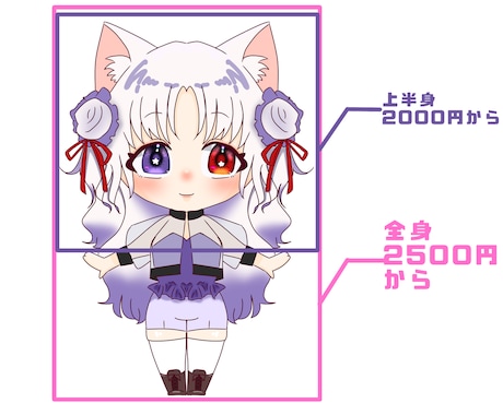 配信やグッズに使える可愛いSDを制作します 2.5〜3等身の可愛いSDイラストや概念グッズを制作します イメージ2