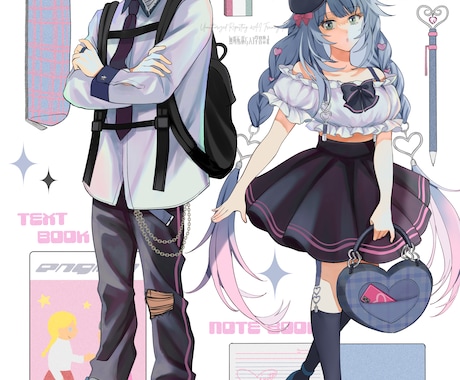 アイコンやサムネイルなど★鮮やかなイラスト描きます 個人用、VTuber向けサムネやグッズ用等様々なご用途に★ イメージ2