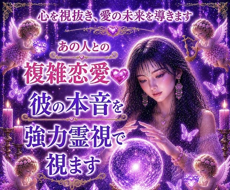 複雑恋愛❤️彼の本音を強力霊視で視ます 不安な気持ち解消 彼の深層心理と進展を一緒に紐解きましょ❤️ イメージ1