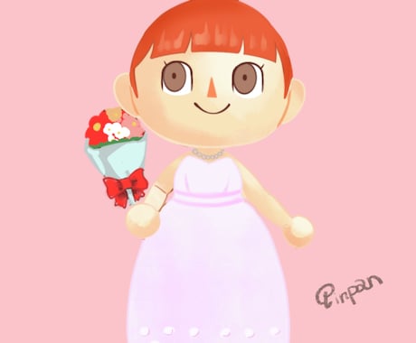 どうぶつの森風のイラストを描きます あなたやご友人、オリジナルキャラもあつ森風に描きます イメージ2