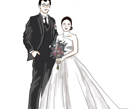 ウエディングイラスト・カップルイラスト描きます おしゃれ風なテイストで描きます イメージ1
