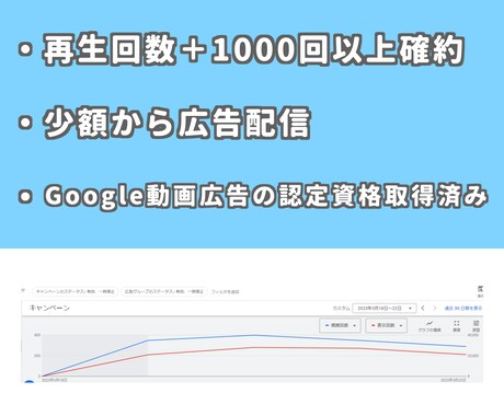 YouTube広告で再生回数増やします Google広告認定パートナーが対応いたします イメージ1
