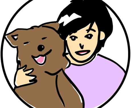 ほんのり似てるペットとの似顔絵アイコン描きます 大好きなペットと一緒に♪名入れも可能✳︎ イメージ1