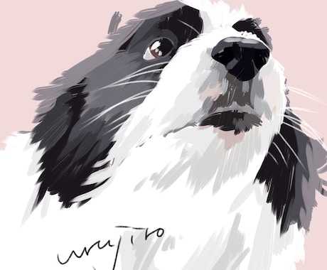 抽象的なわんこの似顔絵を描きます アイコンや壁紙、グッズ制作に！シンプルでどこでも使えます。 イメージ1
