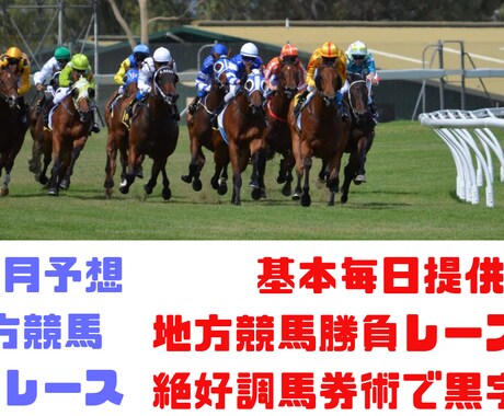地方競馬予想！基本は毎日お届けします 毎日勝負レース予想お届け！勝負レース数は日により異なります イメージ1