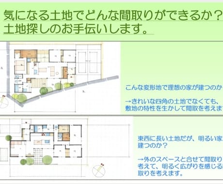 一級建築士が住宅のプラン案をご提案いたします その土地で良いのか？その敷地に建てれる間取りをご提案します！ イメージ1