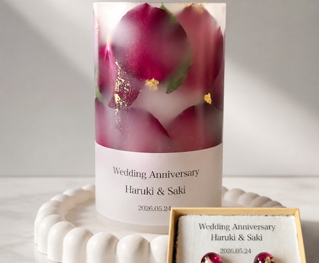 プロポーズ結婚式のお花をキャンドルランタンにします ランタン2点セット　アフターブーケ　アフターブーケキャンドル イメージ2