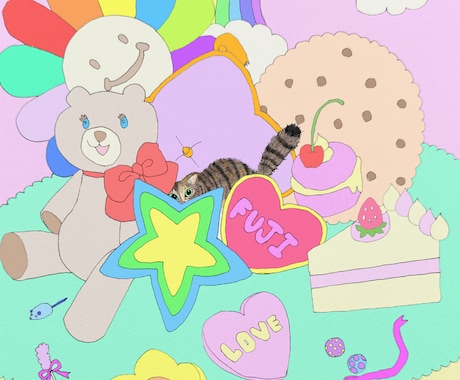 ペットのイラスト描きます ポップ、キュート、ファンタジー等ご要望をお聞かせください イメージ2