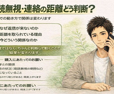 脈あり？脈なし？はっきり判断します 勘違いのまま動くと、ほぼ失敗します。 イメージ1