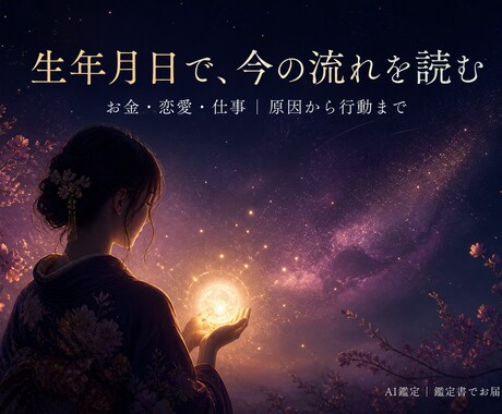 先着3名限定生年月日で今の流れを鑑定します お金・恋愛・仕事の詰まりを言語化 イメージ1