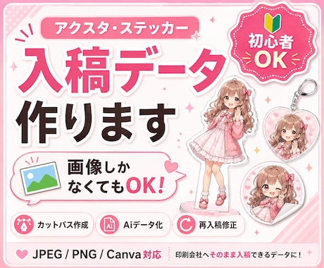 アクスタ・ステッカーの入稿データを作成します イメージ1