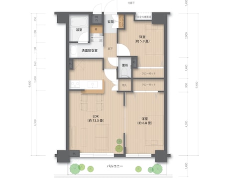 戸建・マンションの間取図を素敵に彩ります 分譲マンションのWEBサイトや広告に！イラレで間取り作成！ イメージ2