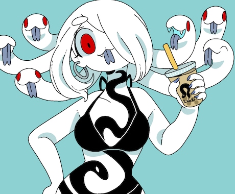 商用利用可能かわいい系やホラー系イラスト描きます 女の子、動物、モンスター系が得意です イメージ1