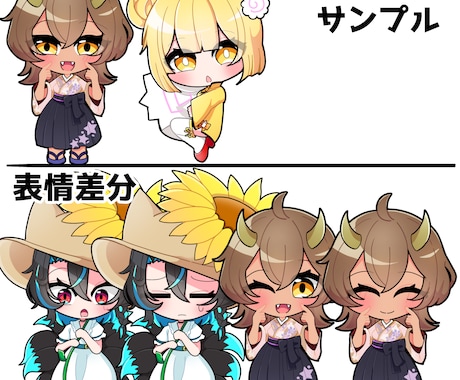 シンプルで可愛いミニキャラお描きします 商用利用可！！パネル開け、返礼品、グッズにも！！ イメージ2