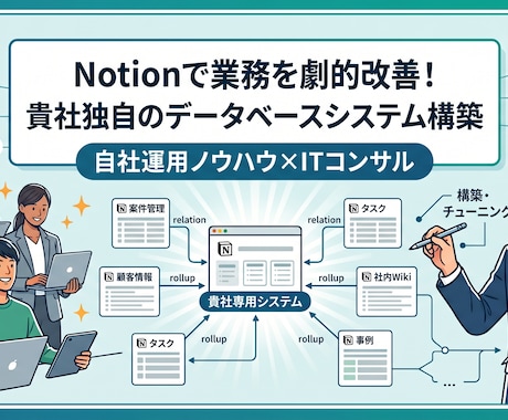 Notionで業務を劇的改善！独自システム作ります 作るだけではない！実務運用で使えるNotionシステム構築 イメージ1