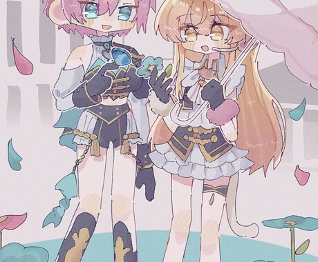 商用利用OK！歌みたサムネ,1枚絵など描きます ゆるふわに,可愛く仕上げます！SD等身いろいろ イメージ2