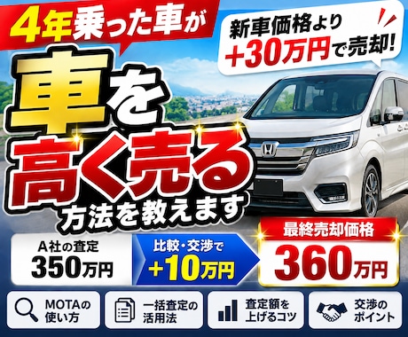 愛車を少しでも高く売る方法を教えます イメージ1