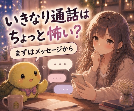 話しやすい様にまずはメッセージで寄り添います いきなり通話は緊張する、通話サービス検討中、気持ちの整理 イメージ1