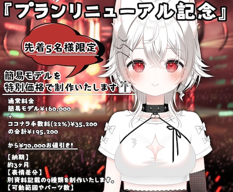 Vtuberモデルを一括制作します イラストからモデリングまでおまかせください! イメージ2