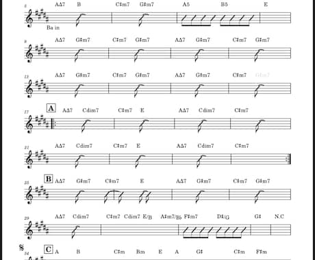 コード譜 マスタリズム譜書きます ライブバージョン譜面、移調譜、オリジナル曲の譜面も書きます イメージ2