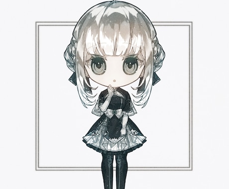 正面デフォルメイラスト制作をします 観賞用にグッズ化やSNSでのアイコン等使用可能です イメージ1