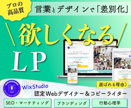 ３枠限定価格｜プロが＼欲しくなる／LPお作りします コピーライター＆公式認定デザイナーが色彩と言葉で差別化！ イメージ1